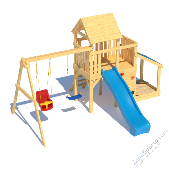 Детская площадка CustWood Scout S7 с деревянной крышей