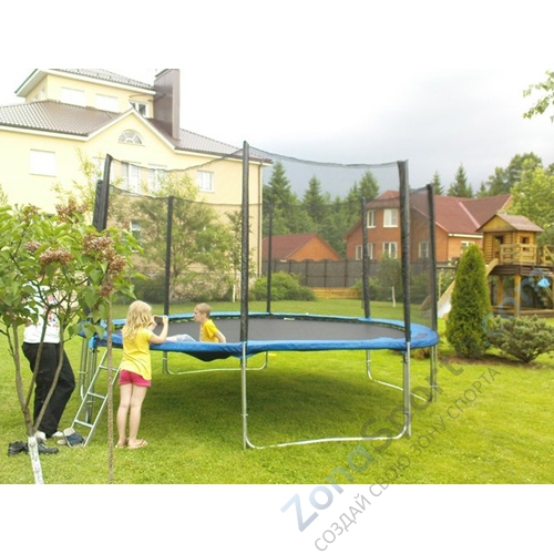 Комплект батут Oxygen High Jump 10EL с защитной сеткой и лестницей